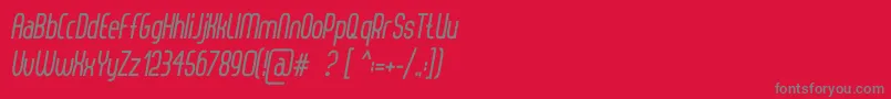 フォントThorupSansBoldItalic – 赤い背景に灰色の文字