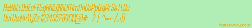 ThorupSansBoldItalic Font – Orange Fonts on Green Background