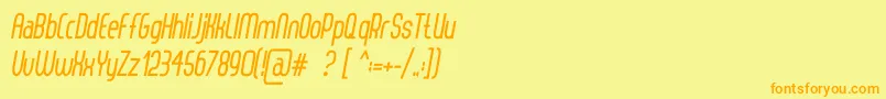 ThorupSansBoldItalic Font – Orange Fonts on Yellow Background