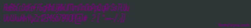 フォントThorupSansBoldItalic – 黒い背景に紫のフォント