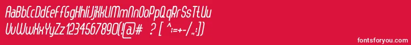 フォントThorupSansBoldItalic – 赤い背景に白い文字