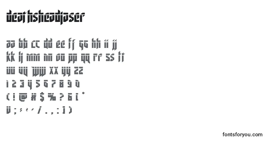 Schriftart Deathsheadlaser – Alphabet, Zahlen, spezielle Symbole