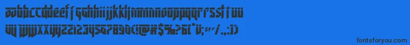 フォントdeathsheadlaser – 黒い文字の青い背景