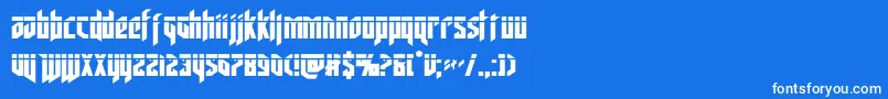 フォントdeathsheadlaser – 青い背景に白い文字