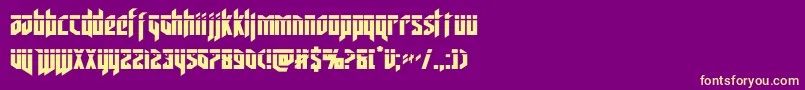 フォントdeathsheadlaser – 紫の背景に黄色のフォント