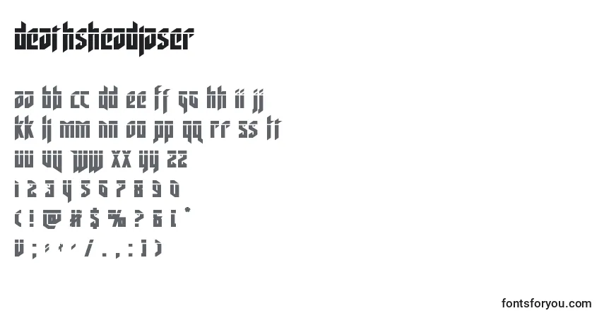 Deathsheadlaser (124701)フォント–アルファベット、数字、特殊文字