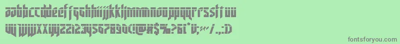 フォントdeathsheadlaser – 緑の背景に灰色の文字