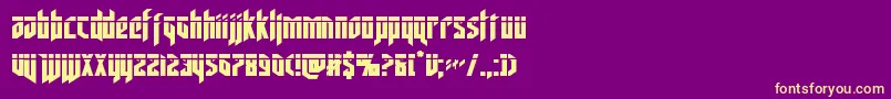 フォントdeathsheadlaser – 紫の背景に黄色のフォント