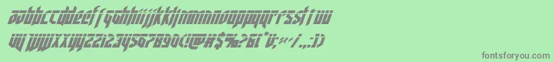 deathsheadlaserital Font – Gray Fonts on Green Background