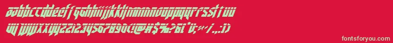 deathsheadlaserital Font – Green Fonts on Red Background