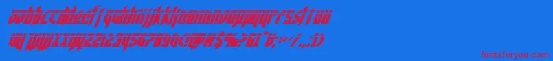 deathsheadlaserital Font – Red Fonts on Blue Background