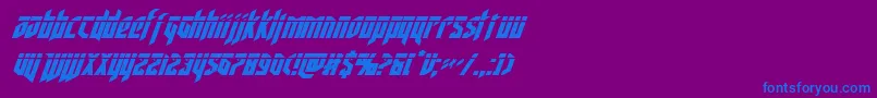 deathsheadlaserital Font – Blue Fonts on Purple Background