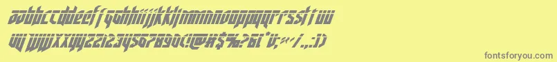 フォントdeathsheadlaserital – 黄色の背景に灰色の文字