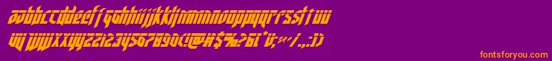 deathsheadlaserital Font – Orange Fonts on Purple Background