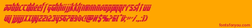 deathsheadlaserital Font – Red Fonts on Orange Background