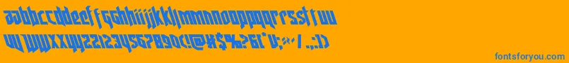 deathsheadleft Font – Blue Fonts on Orange Background