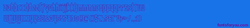 deathsheadout Font – Purple Fonts on Blue Background