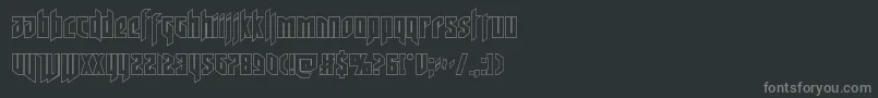 フォントdeathsheadout – 黒い背景に灰色の文字