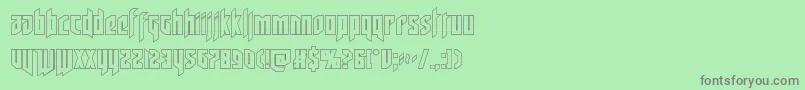 deathsheadout Font – Gray Fonts on Green Background