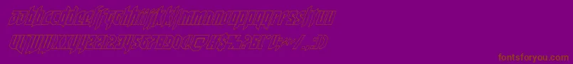 deathsheadoutital Font – Brown Fonts on Purple Background