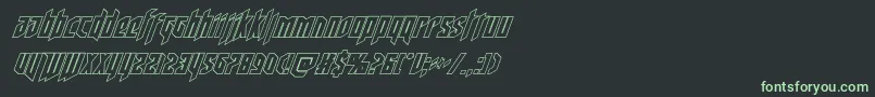 deathsheadoutital Font – Green Fonts on Black Background