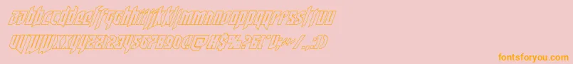 deathsheadoutital-Schriftart – Orangefarbene Schriften auf rosa Hintergrund