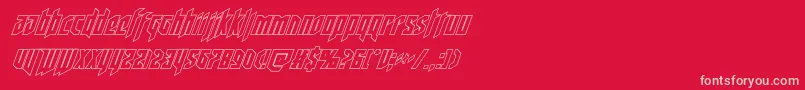 deathsheadoutital Font – Pink Fonts on Red Background