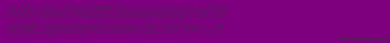 deathsheadoutital-Schriftart – Schwarze Schriften auf violettem Hintergrund