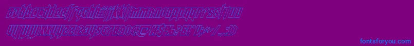 deathsheadoutital Font – Blue Fonts on Purple Background