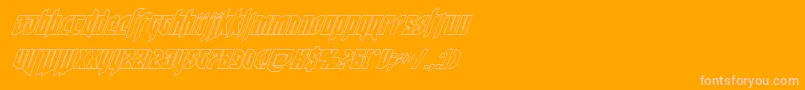 deathsheadoutital-Schriftart – Rosa Schriften auf orangefarbenem Hintergrund