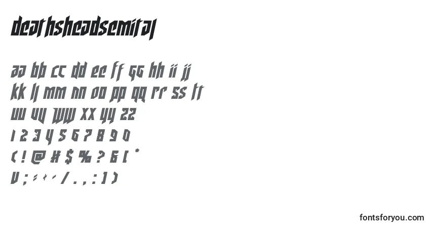 Schriftart Deathsheadsemital – Alphabet, Zahlen, spezielle Symbole