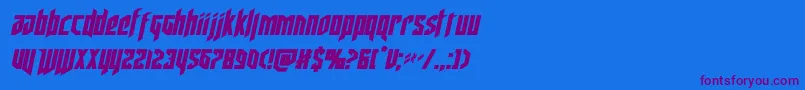 deathsheadsemital Font – Purple Fonts on Blue Background