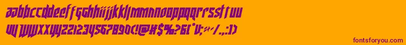 deathsheadsemital-Schriftart – Violette Schriften auf orangefarbenem Hintergrund