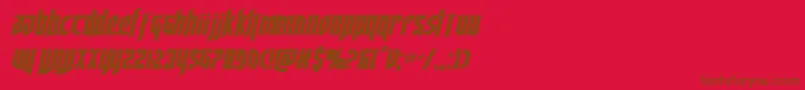 フォントdeathsheadsemital – 赤い背景に茶色の文字