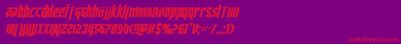 フォントdeathsheadsemital – 紫の背景に赤い文字