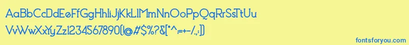 Debock Heavy Personal Use Font – Blue Fonts on Yellow Background