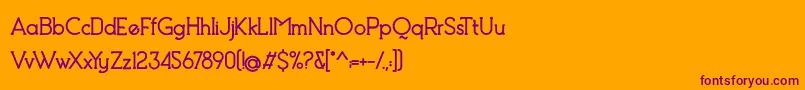 Шрифт Debock Heavy Personal Use – фиолетовые шрифты на оранжевом фоне