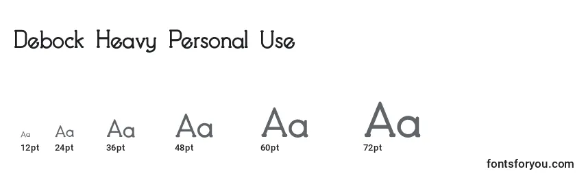 Размеры шрифта Debock Heavy Personal Use