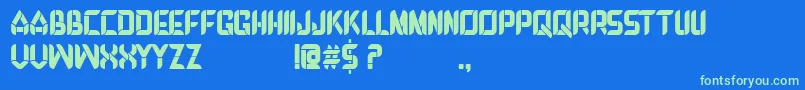 DEBROSEE Font – Green Fonts on Blue Background