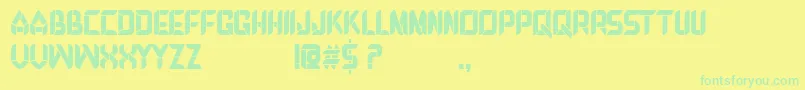 Fonte DEBROSEE – fontes verdes em um fundo amarelo
