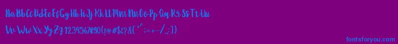 フォントDebt Collectors – 紫色の背景に青い文字