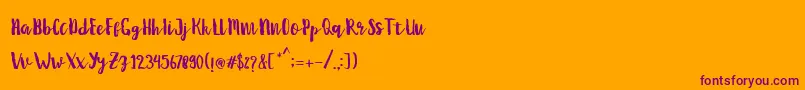 Debt Collectors Font – Purple Fonts on Orange Background