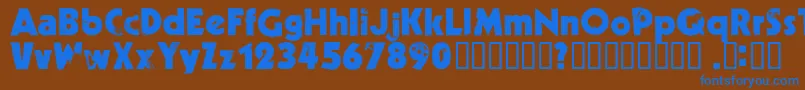 フォントDecade   – 茶色の背景に青い文字