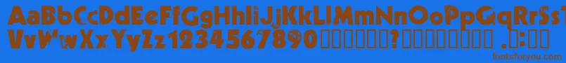 フォントDecade   – 茶色の文字が青い背景にあります。