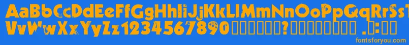 Decade   Font – Orange Fonts on Blue Background