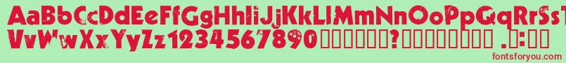 Decade   Font – Red Fonts on Green Background