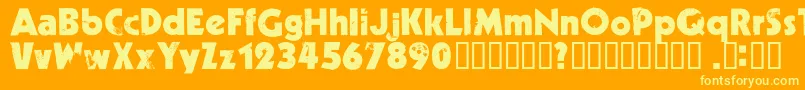 fuente Decade   – Fuentes Amarillas Sobre Fondo Naranja