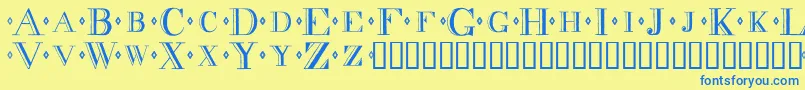 Decadence Font – Blue Fonts on Yellow Background