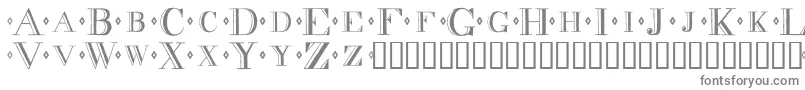 Decadence-fontti – harmaat kirjasimet valkoisella taustalla