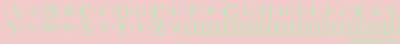 フォントDecadence – ピンクの背景に緑の文字